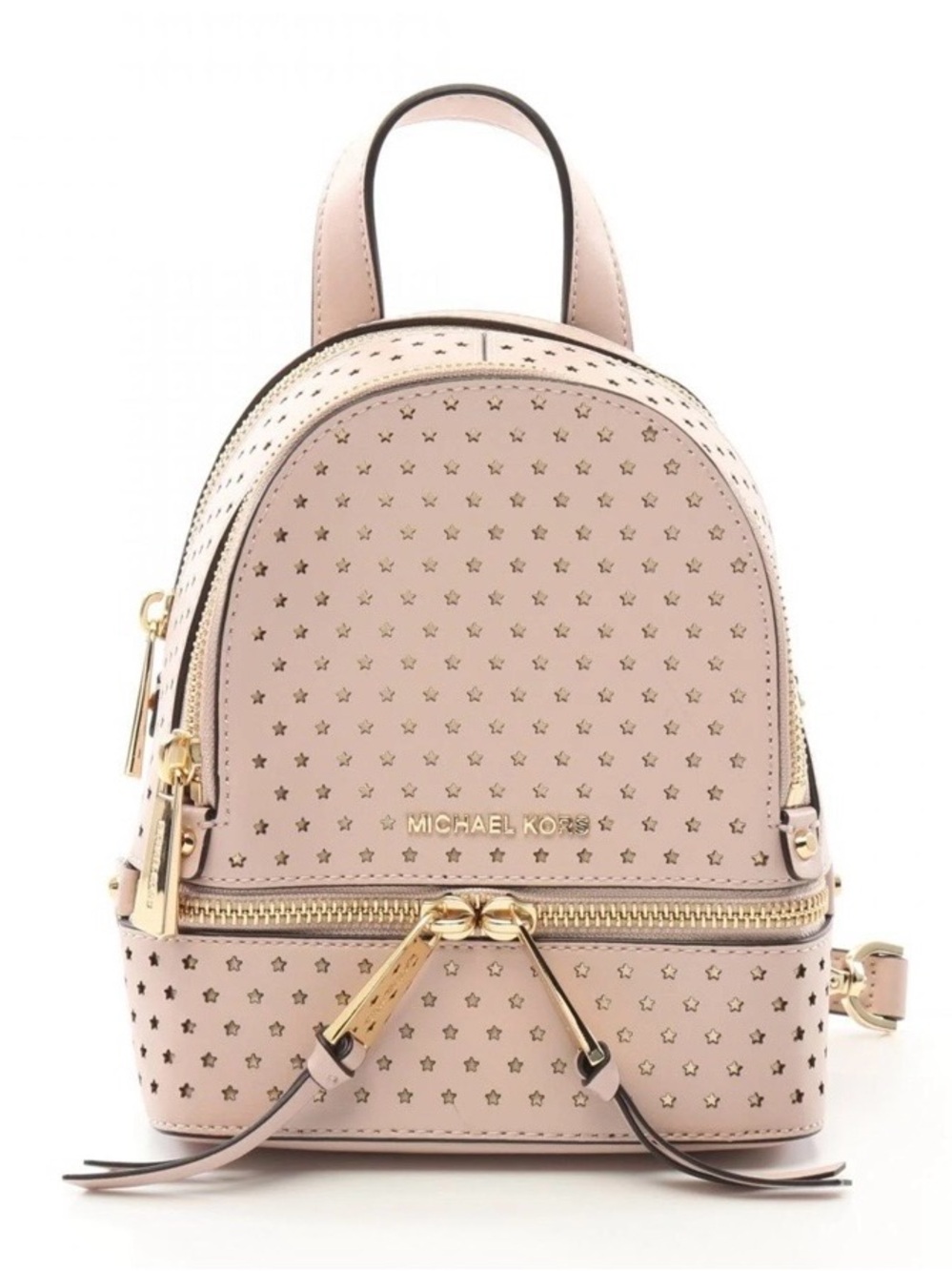 Michael Kors Pink Star-Perforated Mini Backpack
